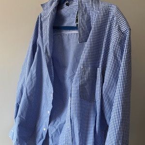 Blue plaid button down
